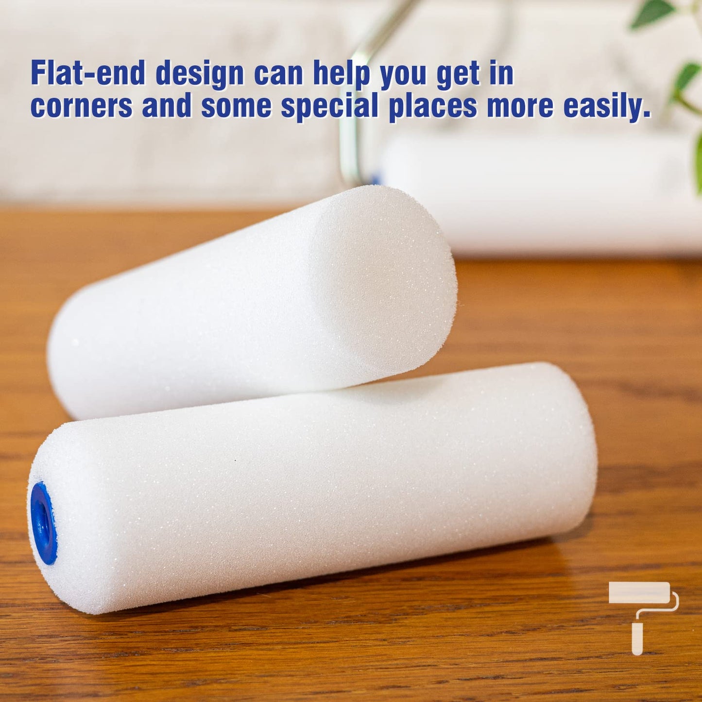 Mister Rui Foam Paint Roller, 4 inch Paint Roller 8 Pack, Small Paint Roller, High Density Foam Paint Roller Tray and Liner Set, Sponge Rollers for Painting and Staining