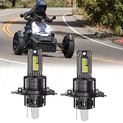 Fit for Can-Am Ryker/Ryker Rally Edition,H4/9003/HB2 Headlight Bulbs,IP68 800% Brightness 12000LM 6500K White, Plug and Play,1:1 Size,Fit for Motorcycle Vehicle ATV,Pack of 2