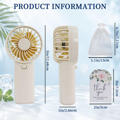 PROY 100 Pack Mini Fans Bulk, Portable Fan Bulk with Thank You Cards and Gift Bags, Wedding Favors Sets with Lanyard for Bridal Shower, Travel and Summer Beach Party