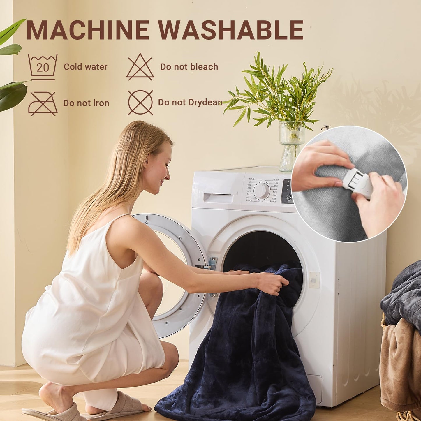 Electric Heated Blanket Queen Size 84''x90'' Soft Flannel & Sherpa Electric Blanket with 10 Heating Levels, Automatically Shut Down After 8h with Overheat Protection Machine Washable