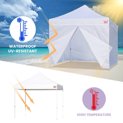 Tradesparker 10x20 Pop up Canopy Sidewall Kit Only, 3 Sidewalls & 1 Doorwall Removable Zipper End Fit for Commercial Instant Tent Canopies,NOT Excluding Top and Frame,Red