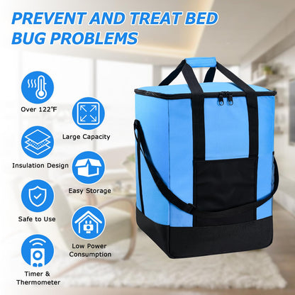 New Generation Bed Bug Heater with Thermometer & Timer, Non-Chemical, Safe for Humans & Pets, Ideal for Home RV & Travel, HBBH-01