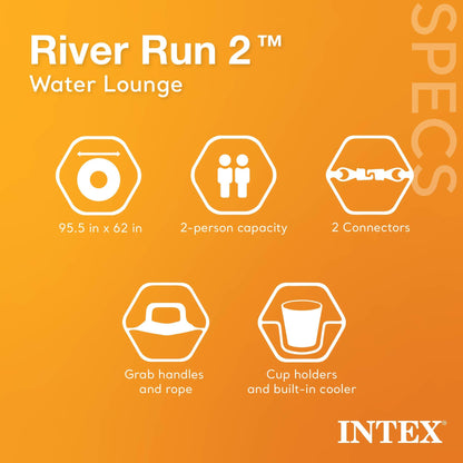 Intex River Run II 2-Person Water Tube w/Cooler and Connectors (3 Pack) 58837EP