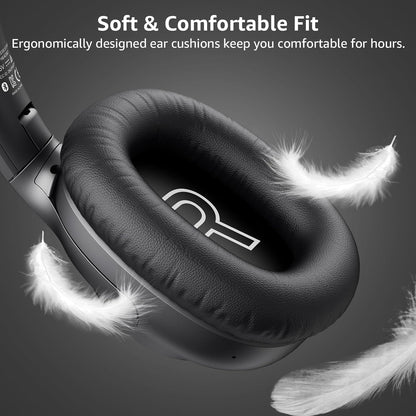 Riibox Y7Pro Hybrid Active Noise Cancelling Headphones, LDAC Hi-Res Audio, 100H Playtime, Bluetooth 6.0, Customize EQ via App, Comfort Fit Wireless Over-Ear Headphones for Home Office Travel