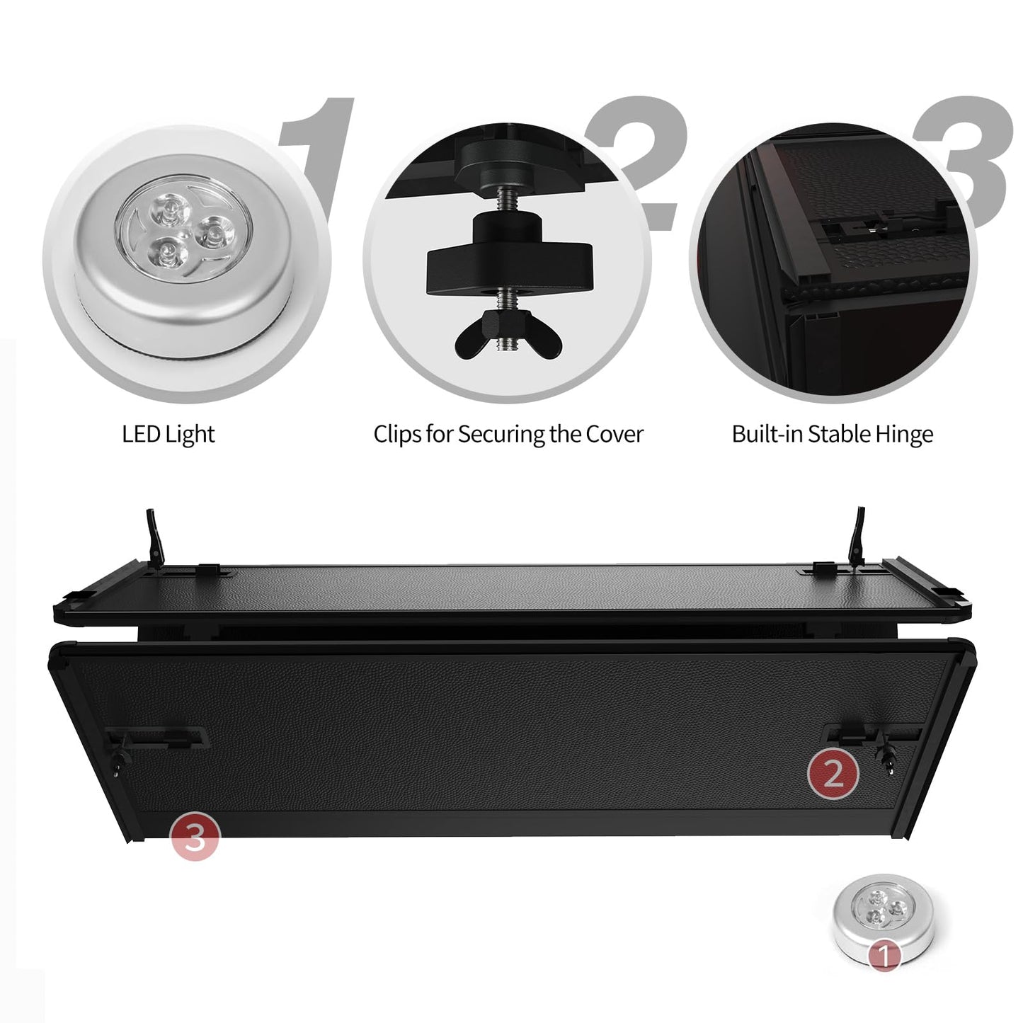 5'7"(67.4") Hard Tri-Fold Tonneau Cover Fit for 2009-2024 Ram 1500 (Without Ram Box) Styleside Pickup Truck Bed,5.6/5.7FT,Black