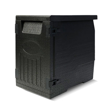 Goplus 91 Qt Insulated Food Pan Carrier, Lightweight Front Loading Food Warmer Cooler w/Safety Buckles and 12 Shelf Dividers, Non-Electrical Stackable Hot Box for Catering Buffet Outdoor Event (1)