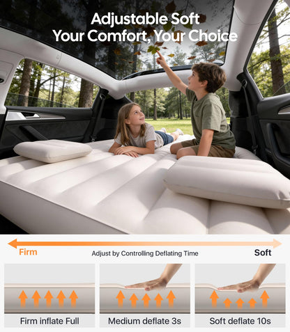 Wigoo 2026 Upgrade Air Mattress for Tesla Model Y [Click Self-Inflate, Home-Level Comfort] USB-C Charging Built-in Air Pump & Ergonomic Design with 2 Pillow, Camping for Tesla Model Y 2020-2026
