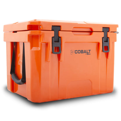Cobalt 25 Quart Roto-Molded Super Ice Cooler | Large Ice Chest Holds Ice Up to 3 Days | (Hunter Orange)