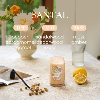 M&SENSE Santal Candles for Home Scented, 10.6 Oz Soy Wax Candles Non Toxic Jar Candle Up to 60 Hours Long Burning Home Fragrance Gift for Stress Relief, Meditation, Yoga