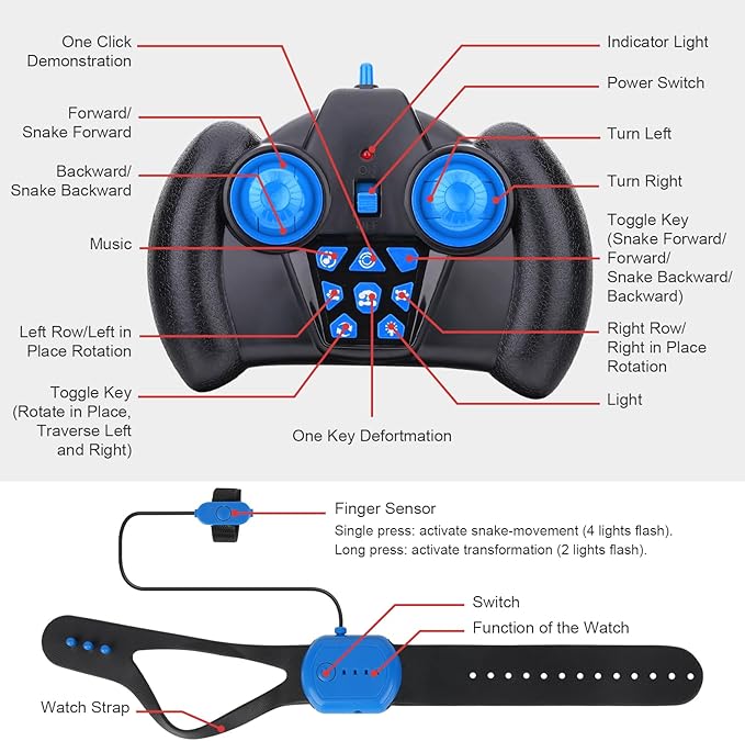 RC Car Toys for Boys Girls 6-12 Birthday Xmas Gifts for 6 7 8 9 10 11 12 Years Old Gesture Sensing RC Stunt Car with Lights Music 2.4GHz 4WD Hand Remote Control 360° Rotate All-Round Drift