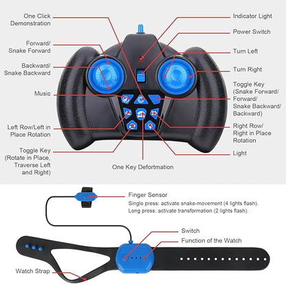 RC Car Toys for Boys Girls 6-12 Birthday Xmas Gifts for 6 7 8 9 10 11 12 Years Old Gesture Sensing RC Stunt Car with Lights Music 2.4GHz 4WD Hand Remote Control 360° Rotate All-Round Drift