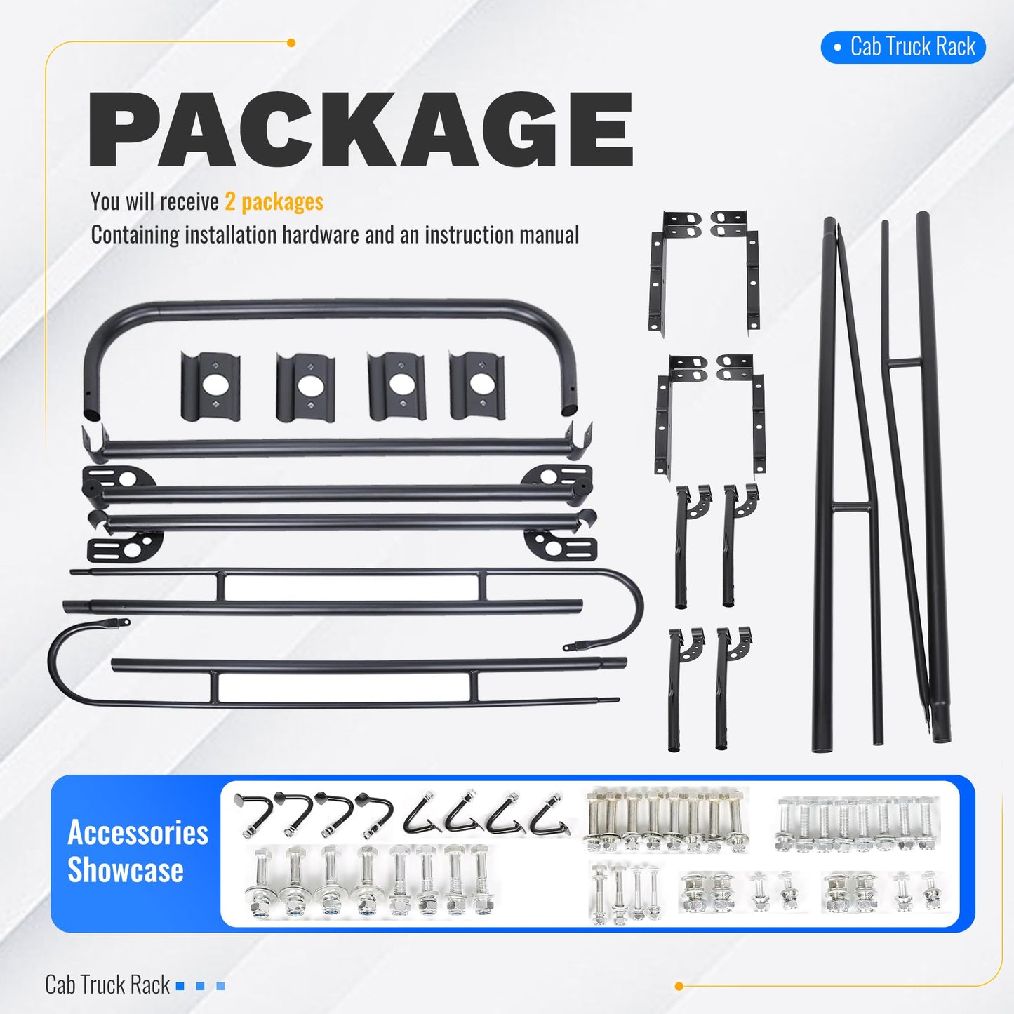 ALMULOO Adjustabl Truck Ladder Rack 60" W x 138" L x 34" H Universal Truck Pickup Bed Contractor Rack Heavy Duty Steel Lumber Utility Kayak Rack 1000lbs