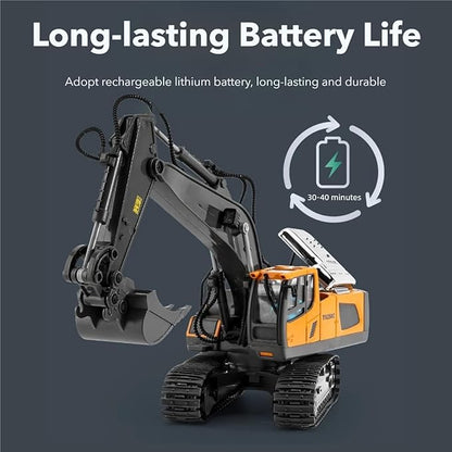 Mudsterz - Mudsterz Trucks Mudsterz Excavator 2.4GHz RC Construction Vehicle with Cool Lights and Real Sounds Realistic Engineering Design Metal Parts Little Builders Big Action (A3)