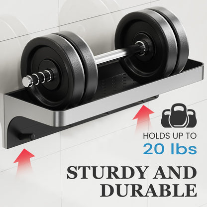 Skiennix Shower Caddy - Adhesive Shower Shelves with Hooks | No Drill, Rustproof Bathroom Organizer - Silver