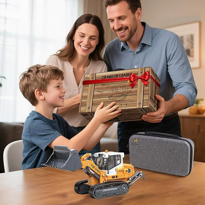 Adult Metal Mini Remote Control Loader Featuring a Lever-Driven RC Digging System Comes with Two Batteries and a Carrying case Making it an for Model Enthusiasts and Children