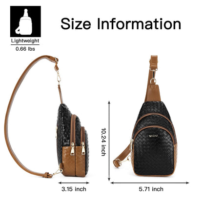 Telena Small Sling Bag for Women Leather Crossbody Fanny Packs Chest Bag for Women