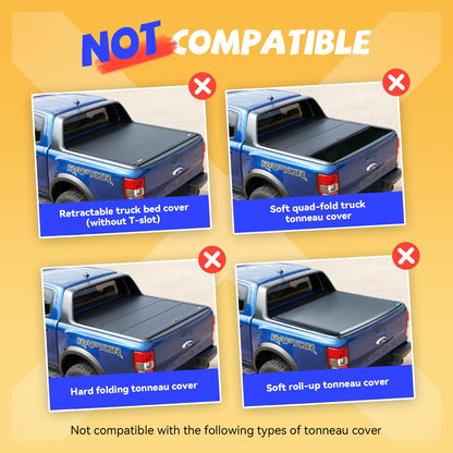 Truck Bed Adjustable Cross Bars for Pickup Trucks, Wide Width Adjustment, No-Drills Needed Installation (Not for Any Bed Cover), 95034D