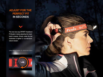 Fenix HM65R-T V2.0 Running Rechargeable Headlamp - 1600 Lumen White Light and Warm White Dual Beams - Lightweight - Long Runtime for Trail Running - Rechargeable, Bundle with Wall Plug