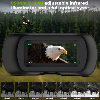 WOSPORTS 4K Night Vision Goggles, up to 80X Total Magnification, 64GB TF Card, 1315FT Infrared Night Vision, Ideal for Camping & Outdoor Use