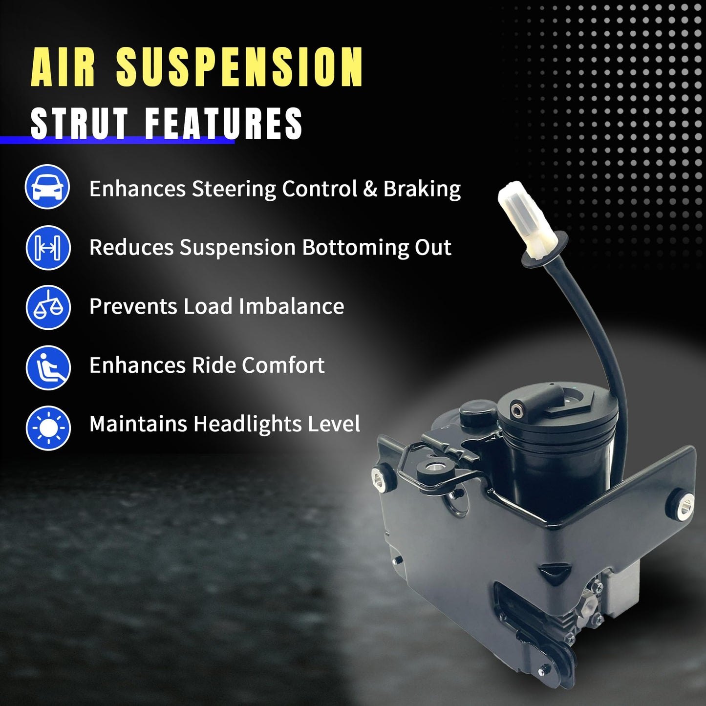 Air Suspension Compressor Pump Compatible with Ford Expendition & Lincoln Navigator 2007-2018 OE# 7L1Z5319AE, 7L1Z5319A, 949-202