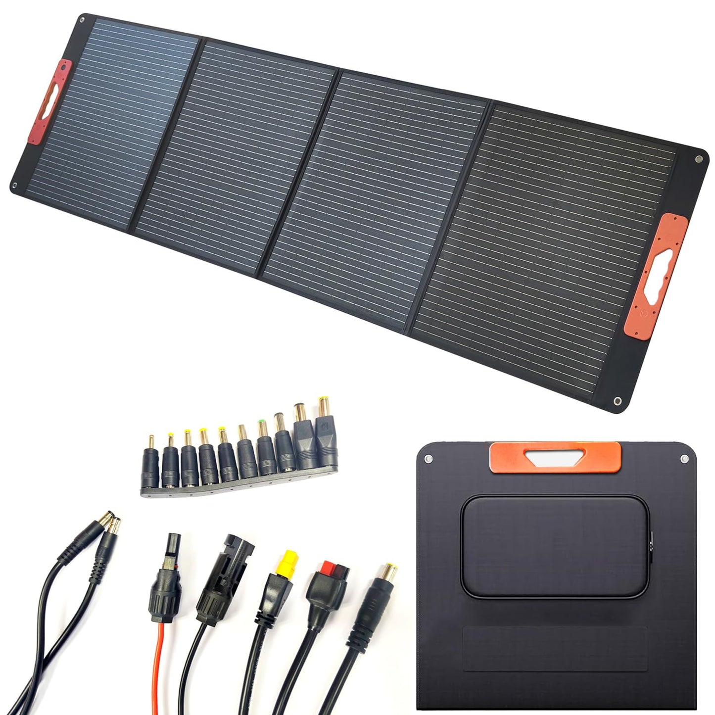 200W Portable Solar Panel, Camping Essentials,200 Watt Foldable Solar Charger for Power Station, 23.5% High Efficiency IP67 Waterproof with 10-in-1 DC Connectors for Camping RV Blackout (200W)