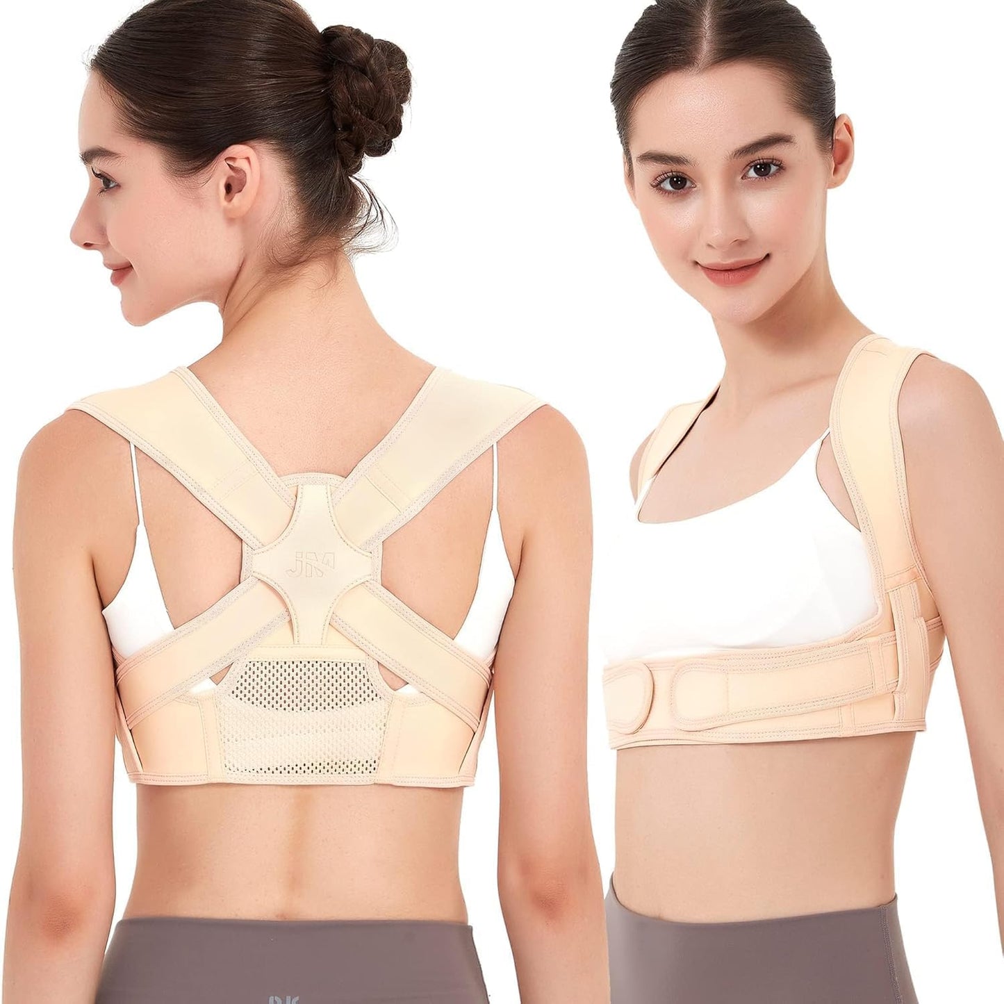 Posture Corrector for Back Support: Adjustable Shoulder Posture Brace for Men and Women (Black, Small/M)