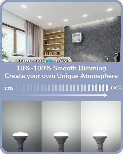 EDISHINE BR30 LED Bulb, Dimmable 11W Equivalent 65W, 850LM, 5000K Daylight White, E26 Base, 6 Pack, ET