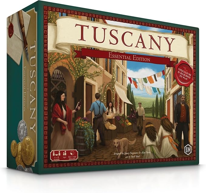 Stonemaier Games Viticulture: Tuscany Expansion Essential Edition 1-6 Players Ages 14+ 150 Mins New Board Cards Workers
