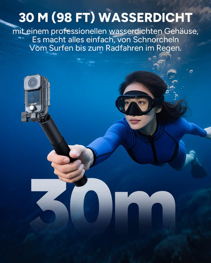 SJCAM C400 4K Travel Vlogging Camera with 128GB Card,7H Recording Body Camera for YouTube Creators,6-Axis Stabilizer & 2.29'' Touch Screen,30M Underwater,Black,Camara para grabar contenido