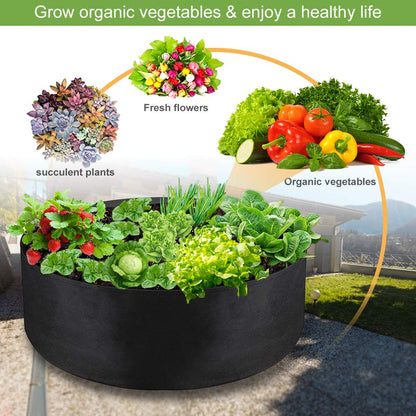 IWNTWY 2-Pack 15 Gallon Grow Bag, Heavy Duty Thickened Fabric Pots Round Raised Garden Bed Planter for Planting Herb Flower Vegetable Potato Plants (24" D × 8" H)