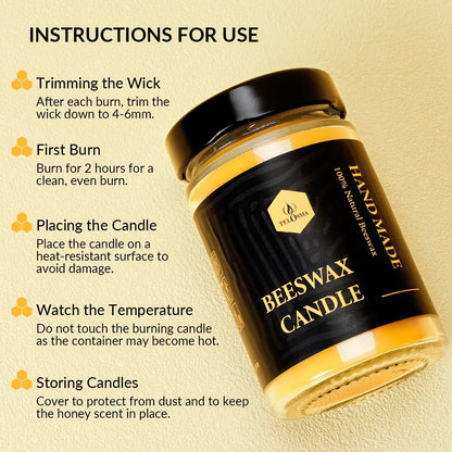 4 Pack Unscented Beeswax Jar Candle, Pure Bees Wax Candles in Glass Container, Natural Organic Candle Smokeless Clean Burn | 4 * 36 Hours Long Burning Time Emergency Candle, Yellow