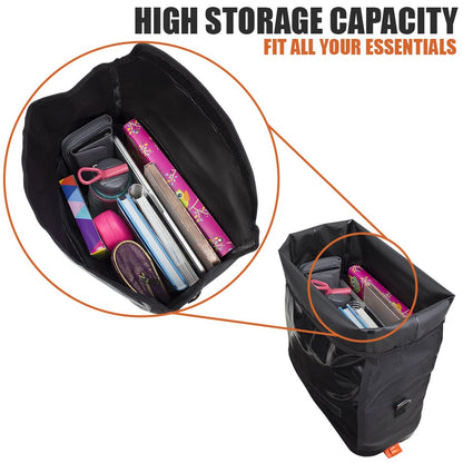 Ibera Bike Trunk Bag - PakRak Clip-On Quick-Release Waterproof Bicycle Commuter Bag (Black)