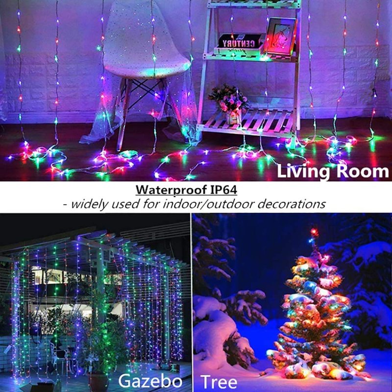 Curtain Lights, String Lights Bedroom, 300 LED 9.8x9.8Ft Twinkle String Light Decorations for Window Wedding Bedroom Wall Party Backdrop, Cute Home Indoor Outdoor Decor String Light Remote Control