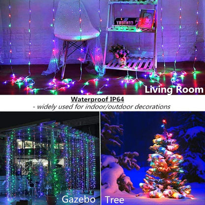 Curtain Lights, String Lights Bedroom, 300 LED 9.8x9.8Ft Twinkle String Light Decorations for Window Wedding Bedroom Wall Party Backdrop, Cute Home Indoor Outdoor Decor String Light Remote Control