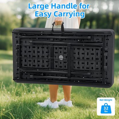 SHAREWIN Party Outdoor Cooler Table, Black Skirt &Drain Hose Plastic Chill Table to Keep Drinks Cool, Portable Foldable Self-Serving Beverage Ice Cooler Bar for Wedding, Picnics, Barbecues, Fishing