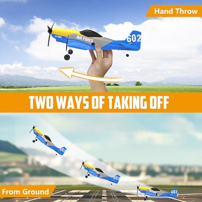 HAWK'S WORK 3 Channel RC Plane P-51D Mustang Remote Control Airplane Ready to Fly 2.4GHz 6-axis Gyro Stabilizer Easy to Fly for Kids &amp Beginners