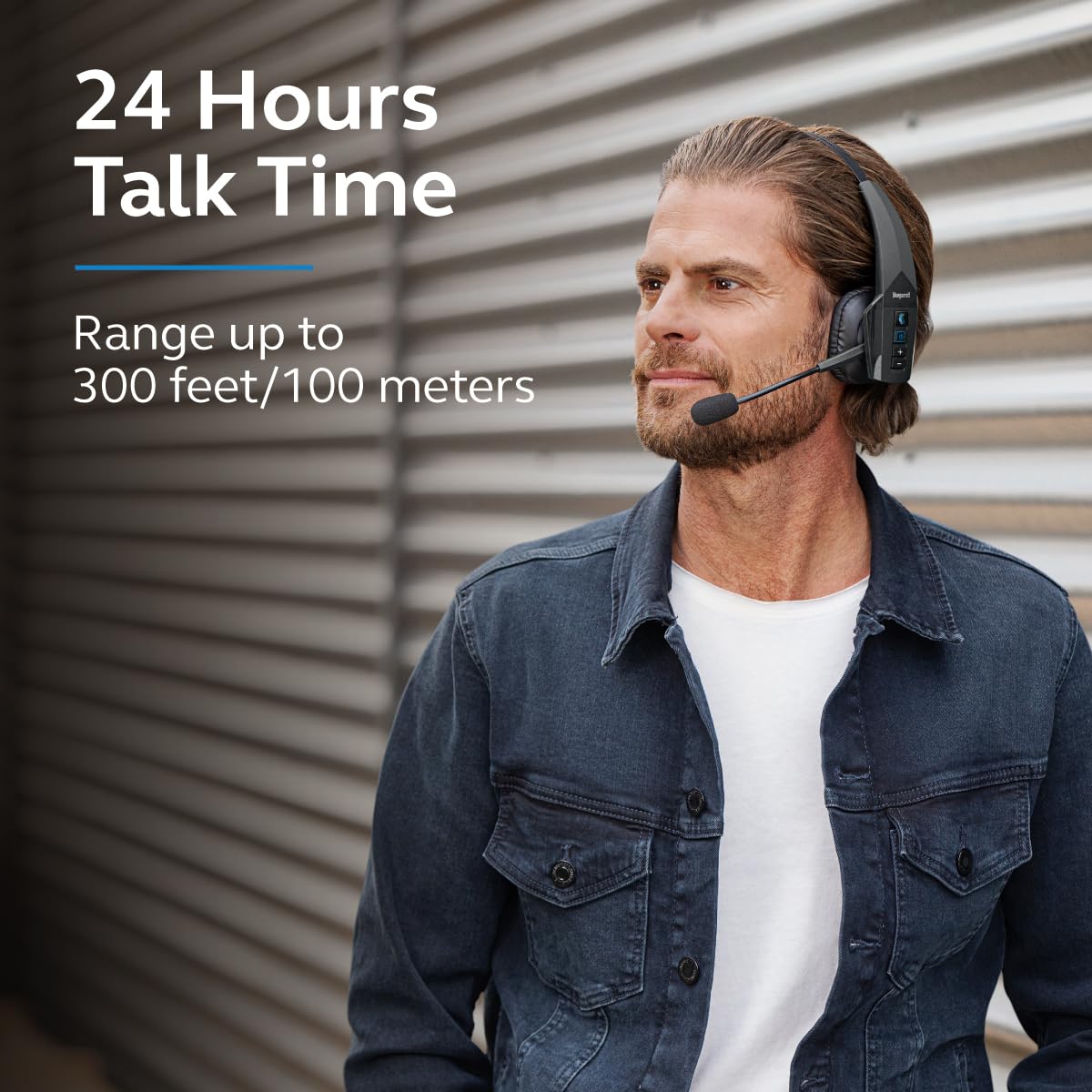 BlueParrott B350-XT Noise Cancelling Bluetooth Headset - Updated Design with Industry Leading Sound & Improved Comfort, Hands-Free Headset w/Expanded Wireless Range & IP54 Rated Protection (Renewed)