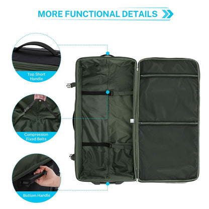Gonex Rolling Duffle Bag with Wheels, 100L with Compression Packing Cubes