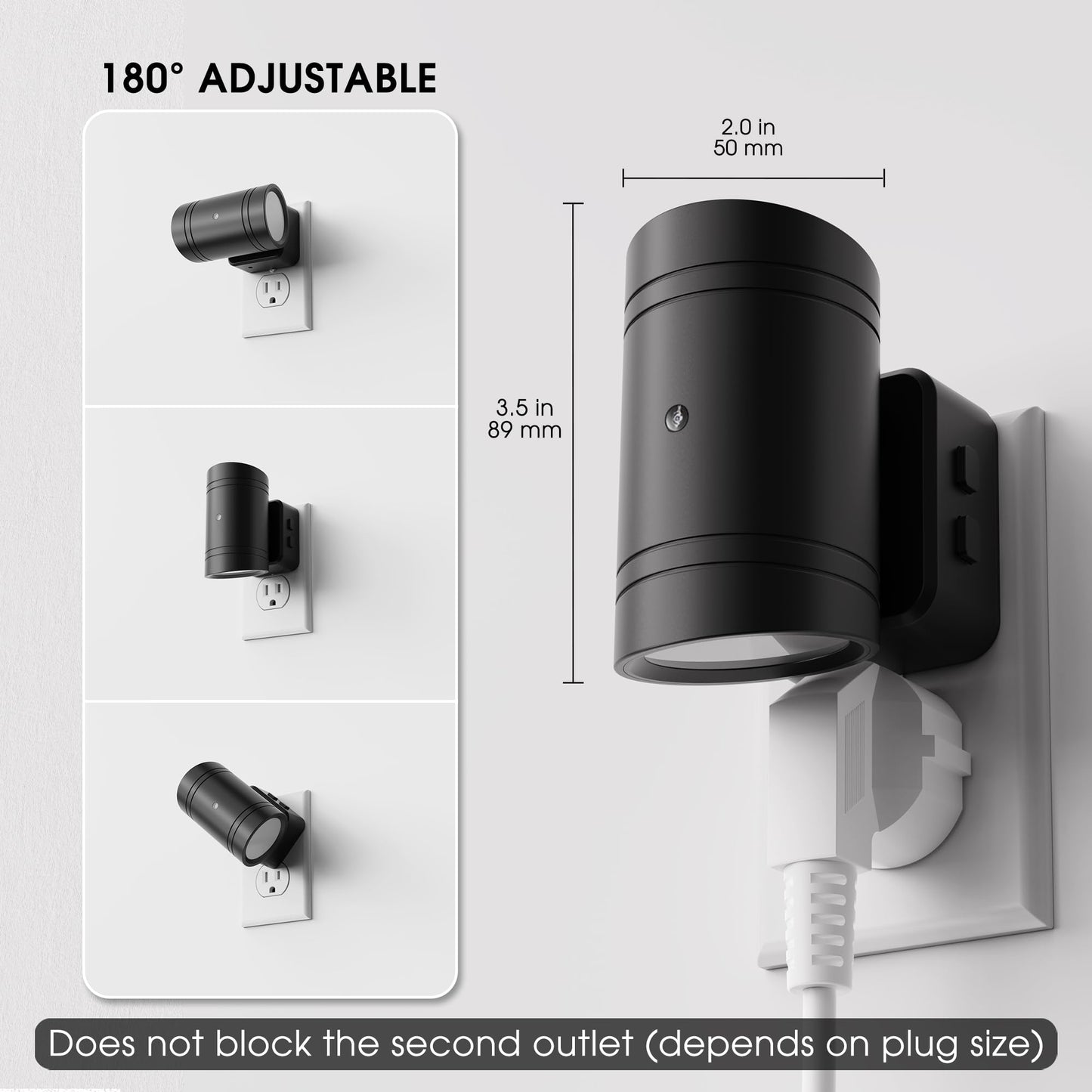 Briignite Night Lights Plug into Wall, Modern LED Night Light Plug in, Dusk to Dawn Sensor, Soft White 3000K, 0-100LM Adjustable Brightness, Dimmable NightLight for Hallway, Bedroom, Stairway, 2 Pack