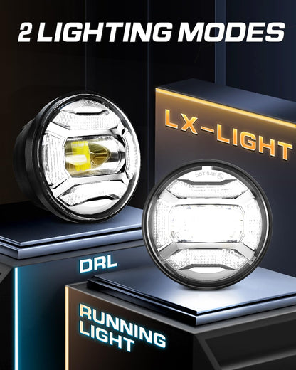 LX-LIGHT Silver 1200% Bright 180W 7 Inch LED Headlight with 4.5 Inch LED Fog lights Compatible with Road King Road Glide Street Glide Electra Glide Ultra Limited Trike Heritage Softail Fat Boy