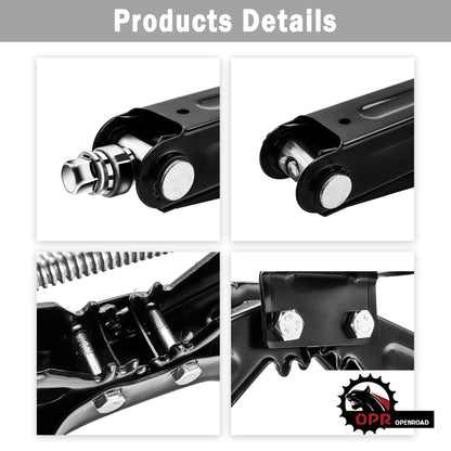 OPENROAD Set of 4 Scissor Jacks - 24" 5000lbs RV Trailer Camper Stabilizer Leveling Scissor Jacks w/Dual Power Drill Sockets & Complete Set of Mounting Hardware, Handle with High Steel, Black