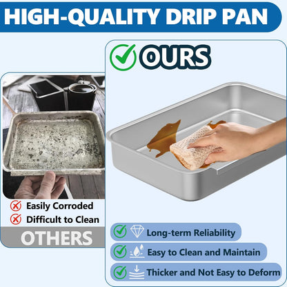SafBbcue Grease Catch Pan - Replacement Tray for Weber Spirit & Genesis II Grills | Includes Disposable Liners