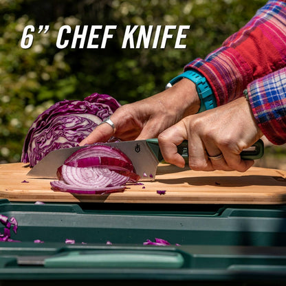 Gerber Gear ComplEAT Cutting Board Set - Cutting Board Kit with Polypropylene & Bamboo Cutting Boards - Features Paring Knife & Chef's Knife in Nesting Design