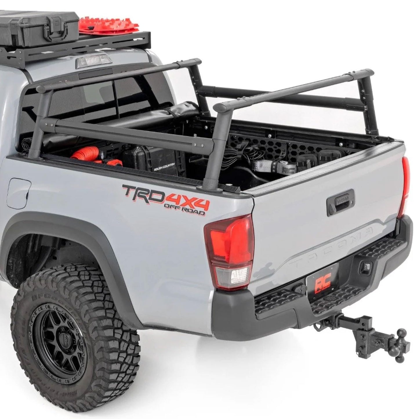 Rough Country Aluminum Bed Rack for 2005-2022 Toyota Tacoma - 73109,Black