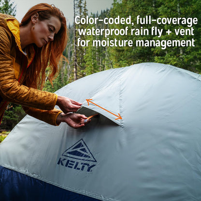 Kelty Late Start 2P Backpacking Tent – Lightweight Two Man Camping Tent Shelter with Quickcorners, Aluminum Poles, Waterproof Poly Fly, Updated for 2024 (2 Person)