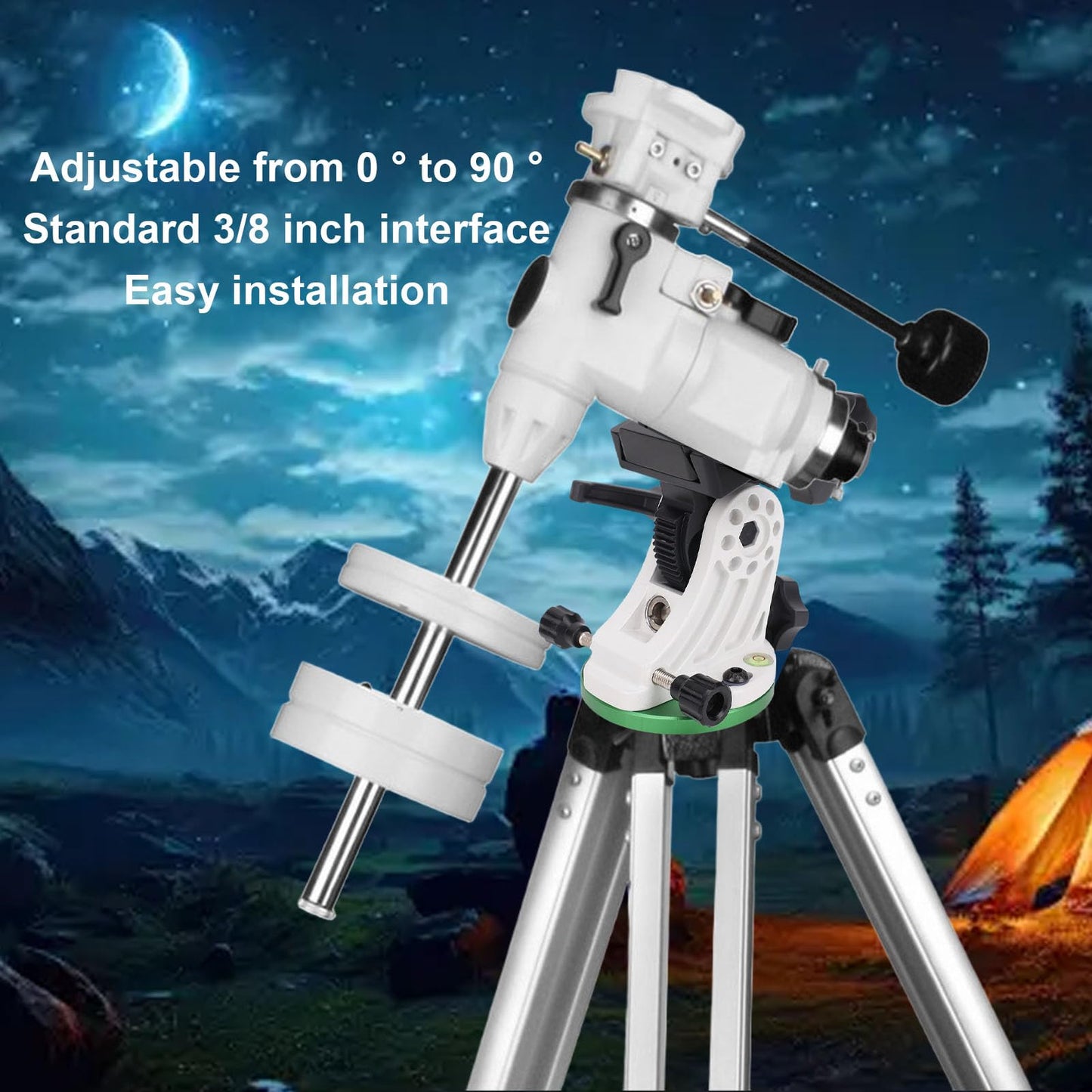 Latitude Adjustment Base, Precision Aluminum Alloy Telescope Mount with 90° Adjustable Knob for Astronomy Enthusiasts and Astrophotographers