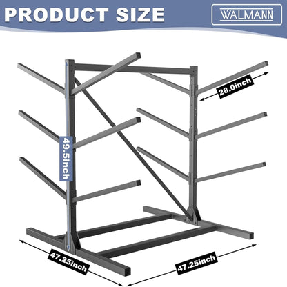 WALMANN Garage Kayak Rack, Heavy-Duty 6-Tier Adjustable Freestanding Kayak Stand Metal Kayak Storage Rack