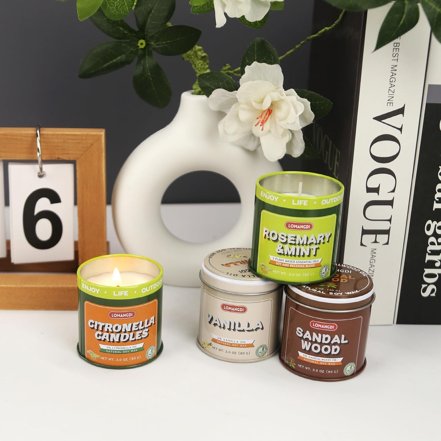 9-Pack Scented Soy Candle Gift Set – 3 oz Jar Candles in 9 Fragrances (Red Cherry, Lavender, Vanilla, Citronella & More) – Clean-Burning, Vibrant Decorative Tins for Home, Spa & Relaxation