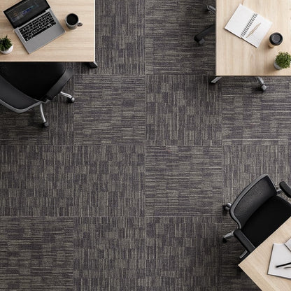 18 PCS Commercial Carpet Tiles 24"x24" (72 Sq Ft) Heavy Duty Carpet Squares with Non-Slip Backing, Modular Floor Tiles for Office, Basement, Home (Brown)