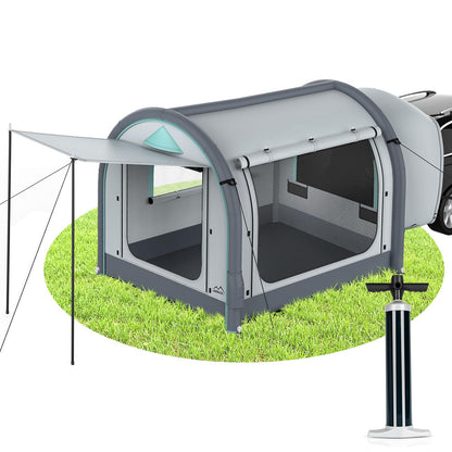 Inflatable SUV Tent for Camping, Large Quick Setup Blow Up Glamping Tents, 6-Person Tent with Detachable Car Attachment, Van Tents with Storage Bag &Projection Screen, Waterproof SUV Awning for Travel